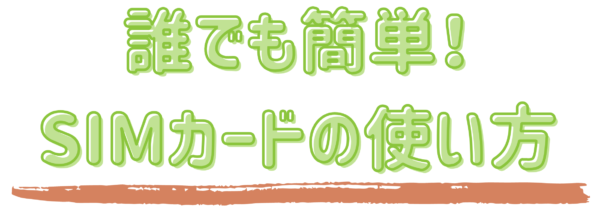 誰でも簡単！SIM カードの使い方